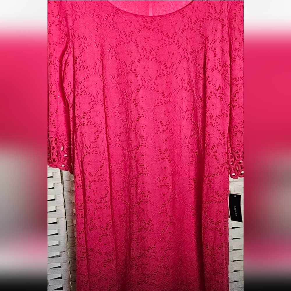 Alfani Fuchsia Stretch Lace Dress Size L